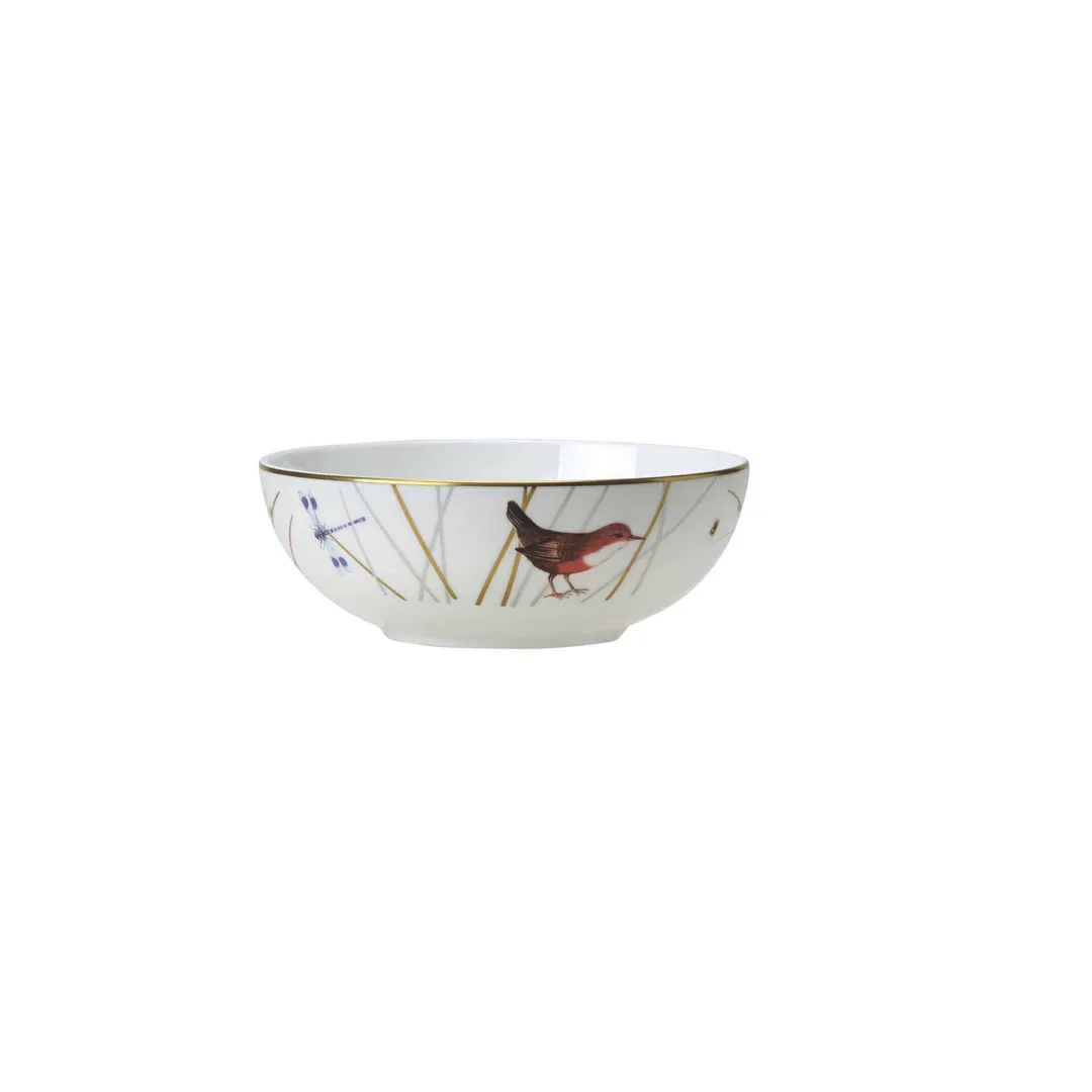 Steelite 82108AND0332 - 12.375 oz Round Bone China Bowl, 5.75" Dia x 2.125" H, Reed Design - 1 Dozen