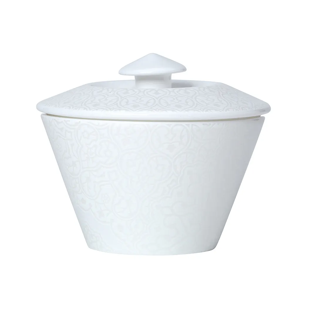 Steelite 82110AND0519 Sugar Bowl, 7 oz, 2.25" x 3.5" Bone China with Lid, William Edwards - 1 Dozen