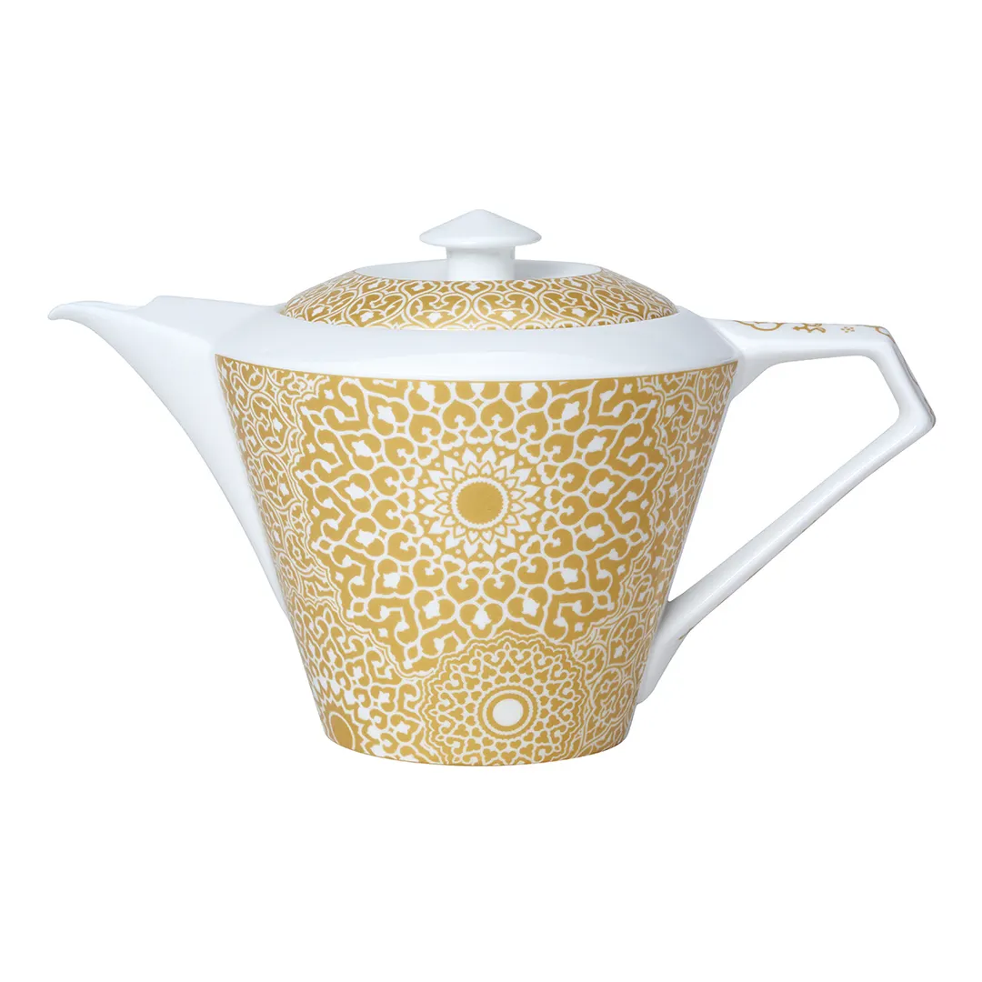 Steelite 82110AND0522 - Moresque Bone China Teapot, 23.25 Oz (5.375 In) With Lid - 6/Case