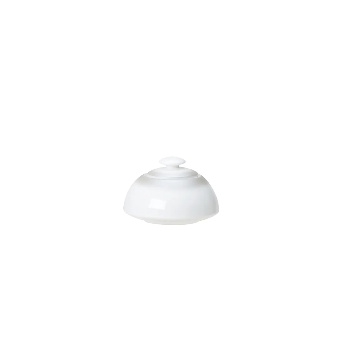 Steelite 82111AND0468 Sugar Bowl, 6.375 Oz, 3.875" x 2.0" Frost Bone China With Lid - 6/Case