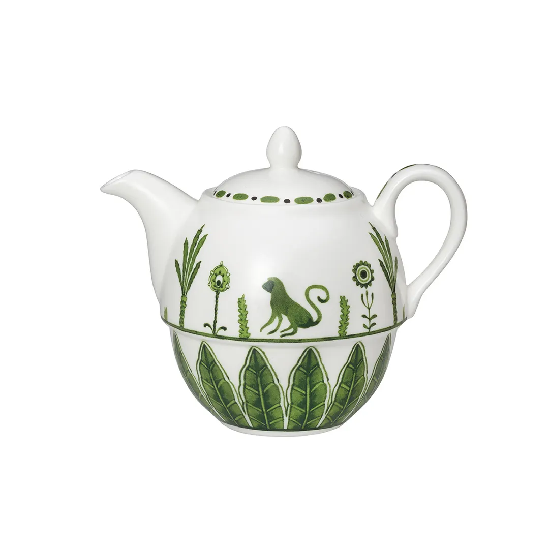 Steelite 82112AND0411B - Tea Teapot, 16 oz, 4.9" x 4" x 2.4" Bone China, Sultans Garden,Lid - 6/Case