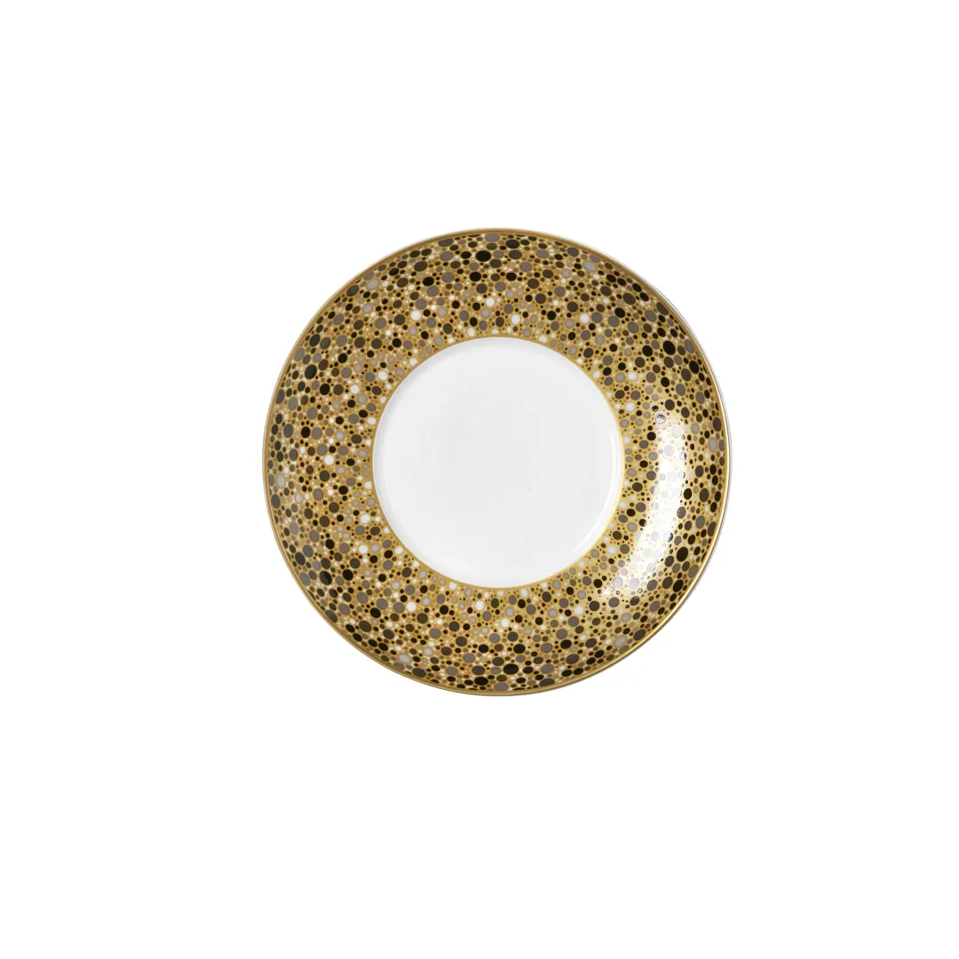Steelite 82120AND0211 Bone China Saucer, Round, 6.375" x 0.875", Fizz Black Grey - 1 Dozen