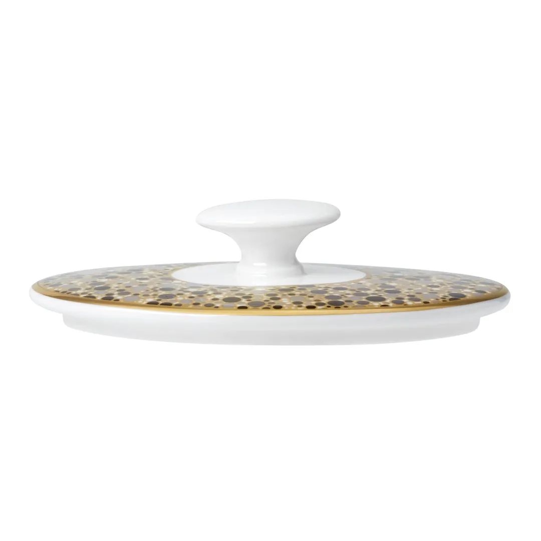 Steelite 82120AND0341 - Oval Sugar Lid, Bone China, Fizz Black Grey, 4.125" x 2.875" x 1.0", 1 Dozen