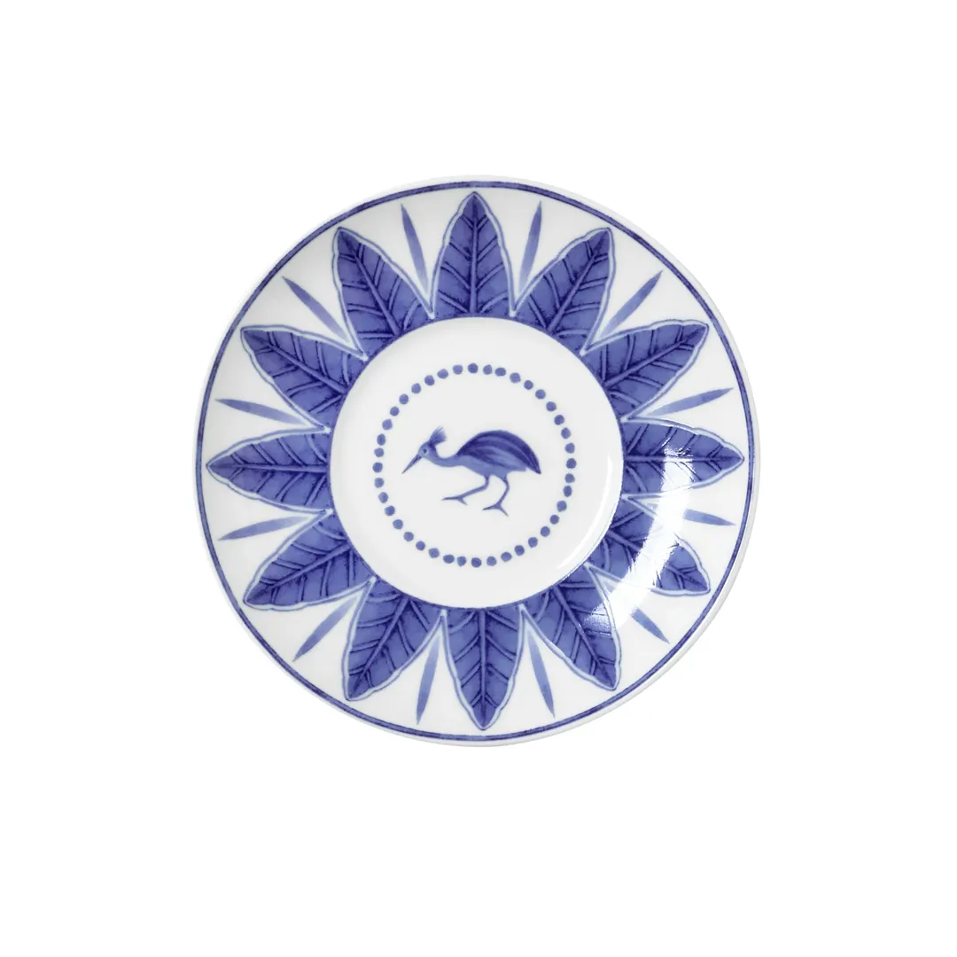 Steelite 82124AND0152V1 Espresso Saucer Coupe 4.75" x 0.75" Bone China Sultans Garden Blue - 1 Dozen