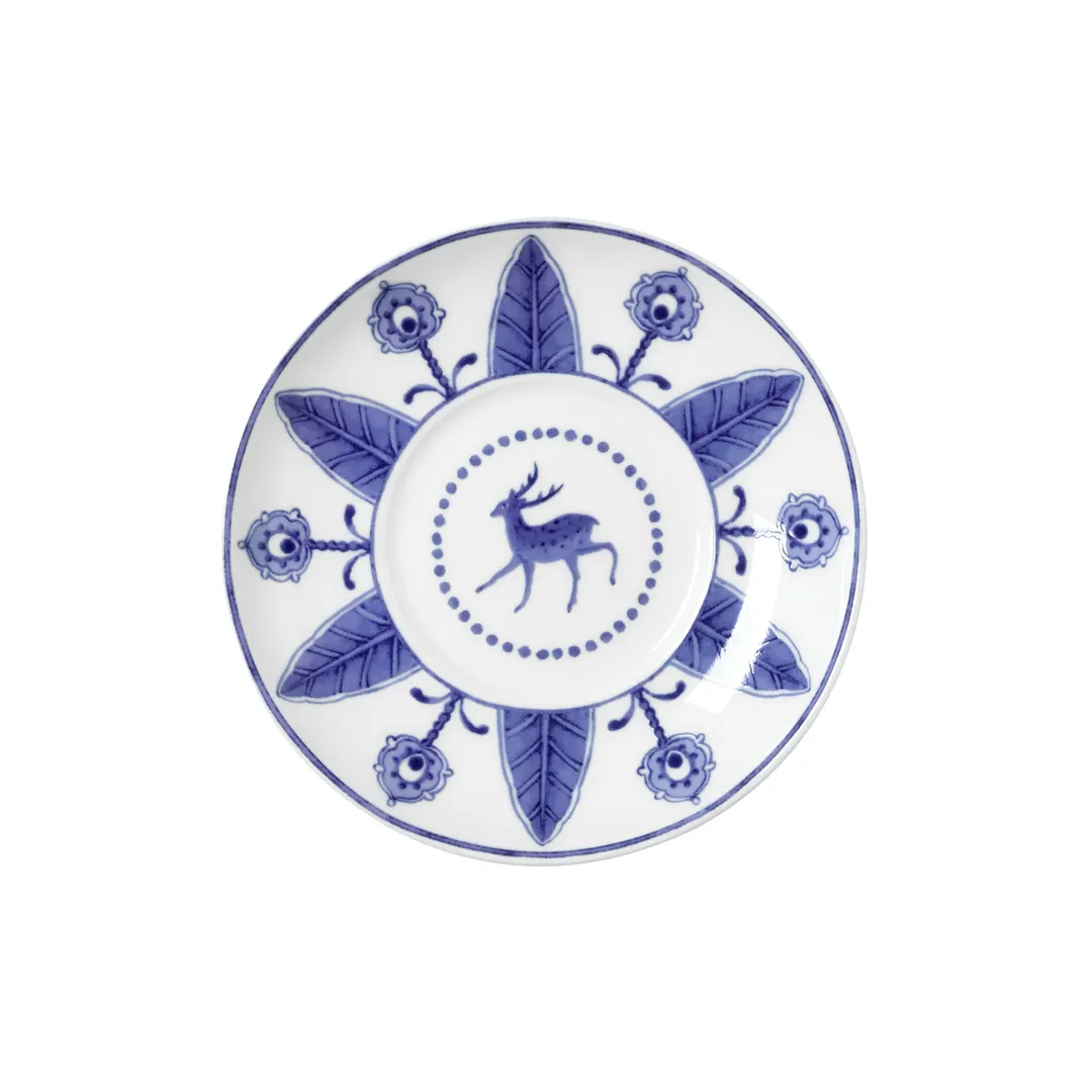 Steelite 82124AND0152V2 Saucer Coupe, 4.75" x 0.75" Bone China, Sultans Garden Blue - 1 Dozen