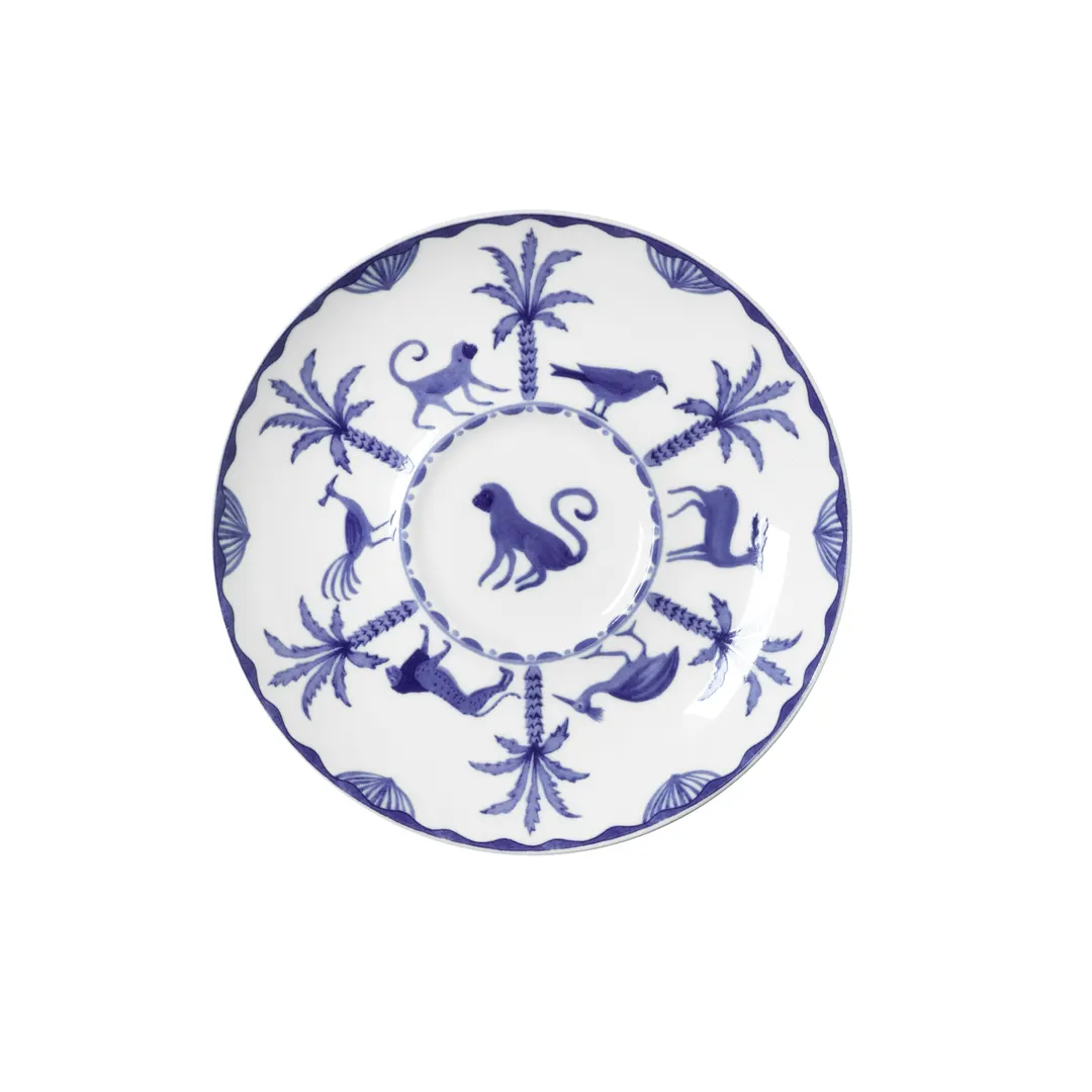 Steelite 82124AND0169 Tea For One Saucer Coupe, 5.75" x 0.75", China, Sultans Garden Blue - 1 Dozen