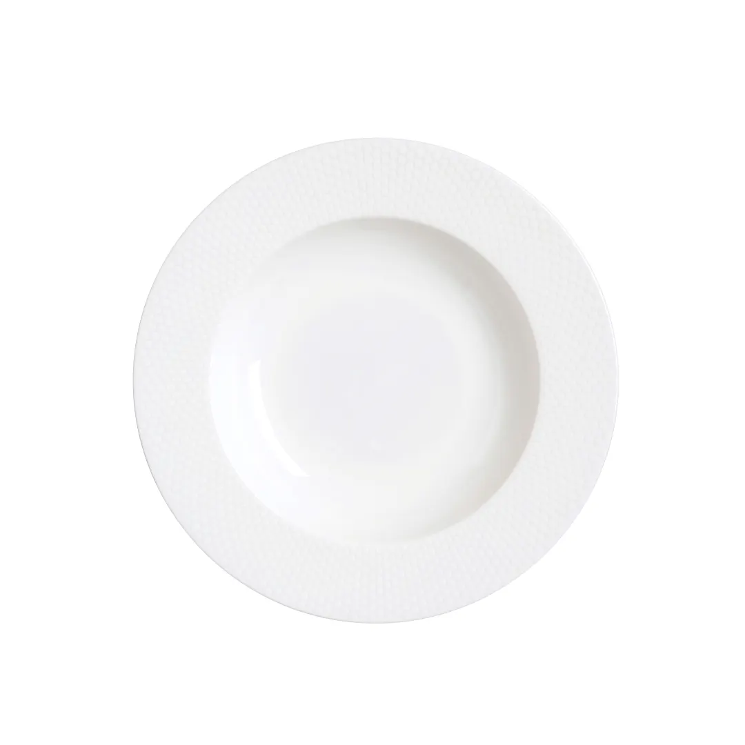 Steelite 82125AND0105 - 8.75" x 1.375" Rimmed Round Bone China Bowl, 8 oz Capacity - 1 Dozen