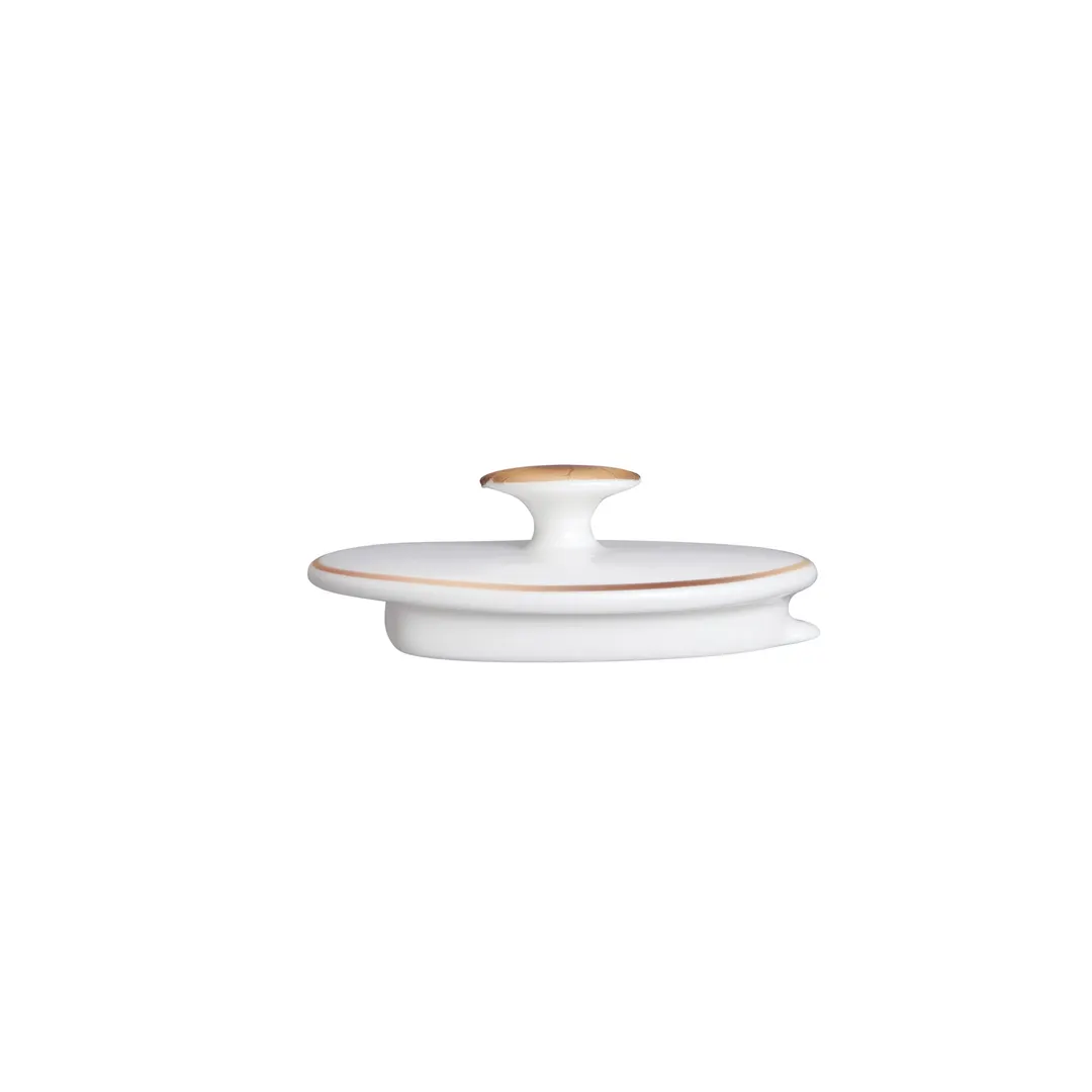 Steelite 82125AND0337L Oval Bone China Teapot Lid, 3.875" x 2.375" x 1.375", Quanta Design - 6/Case