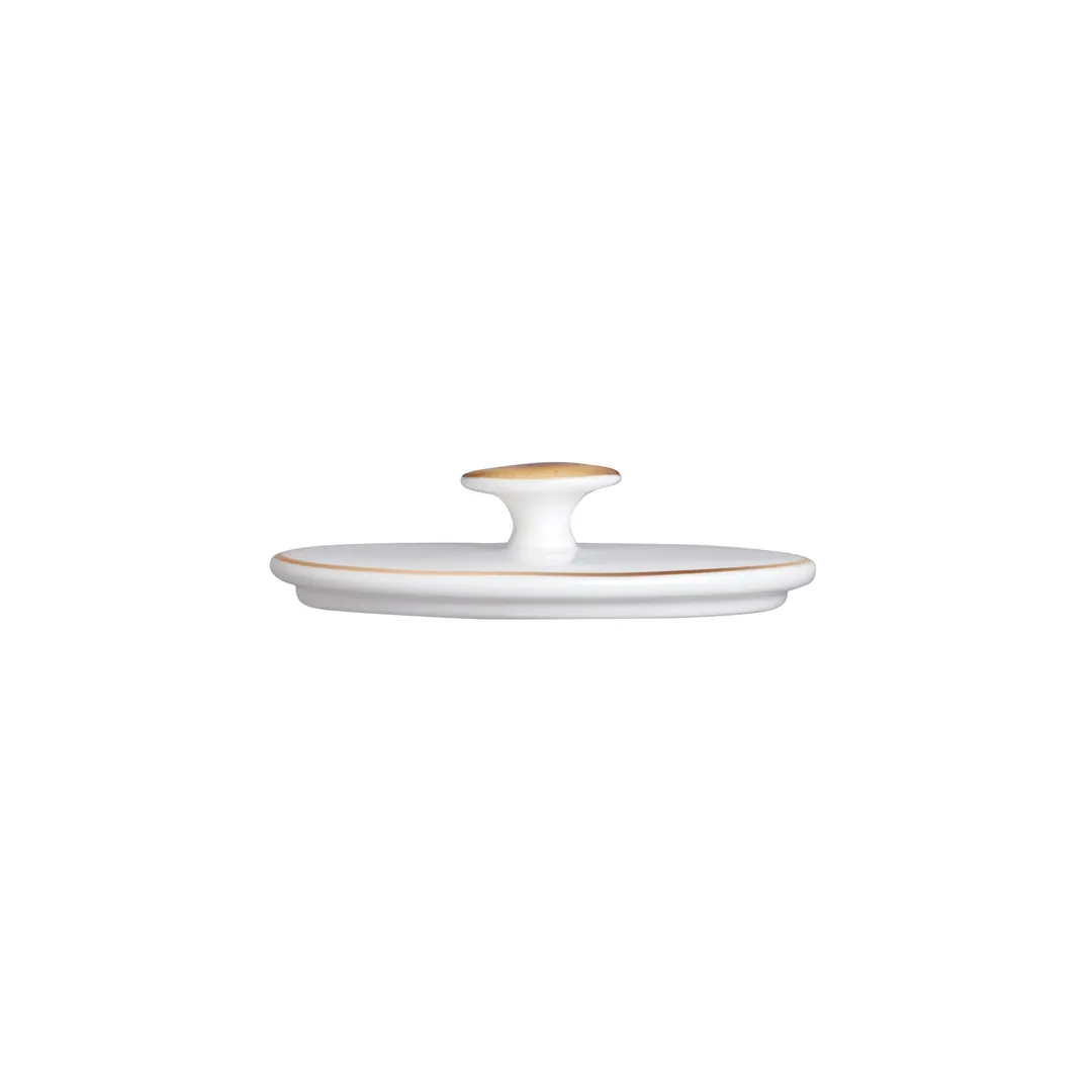 Steelite 82125AND0341 - Oval Bone China Sugar Lid, William Edwards, 4.125" x 2.875" x 1.0" - 1 Dozen