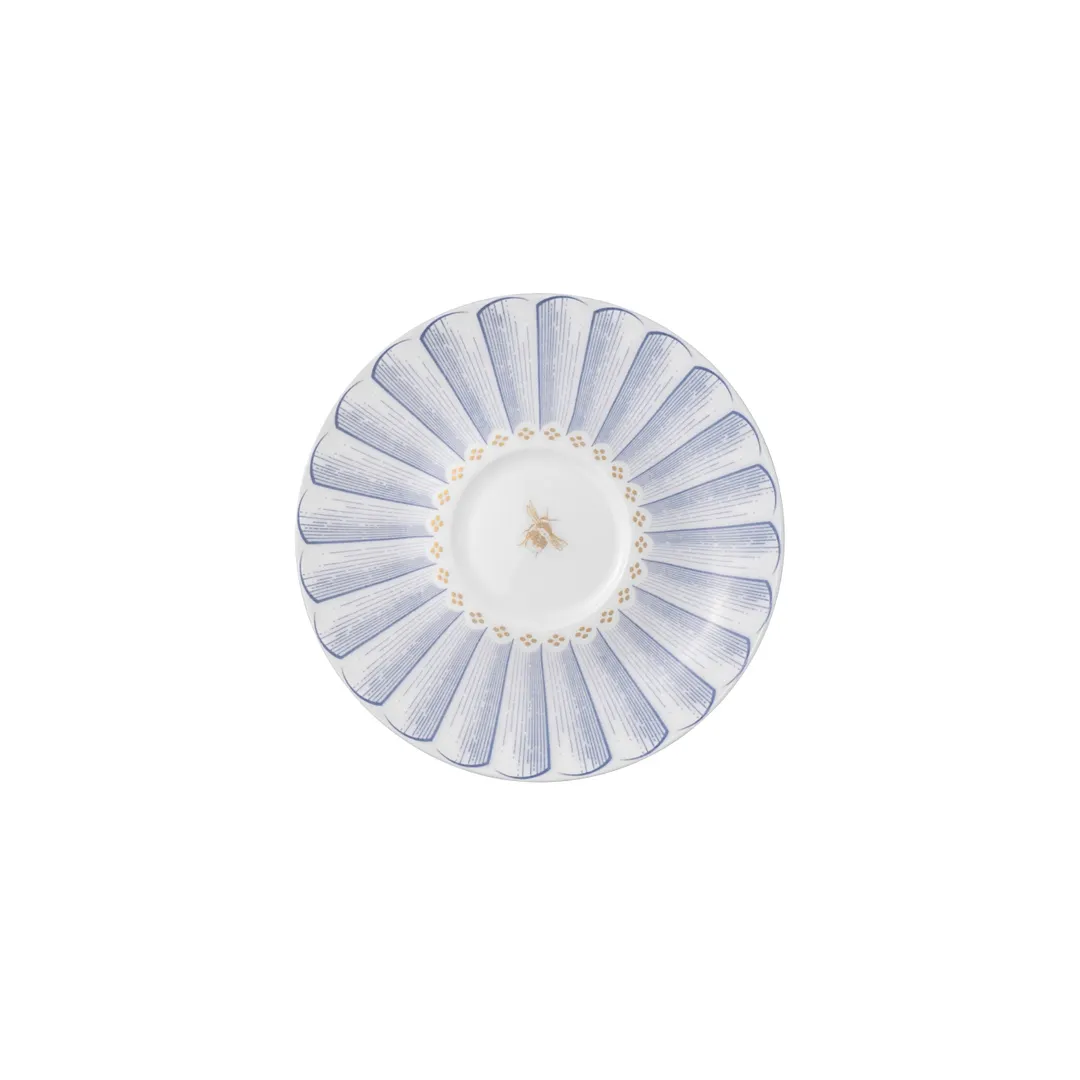 Steelite 82131AND0146 Espresso Saucer, 4.75" x 0.75" Round Hive Blue Vitrified China - 1 Dozen