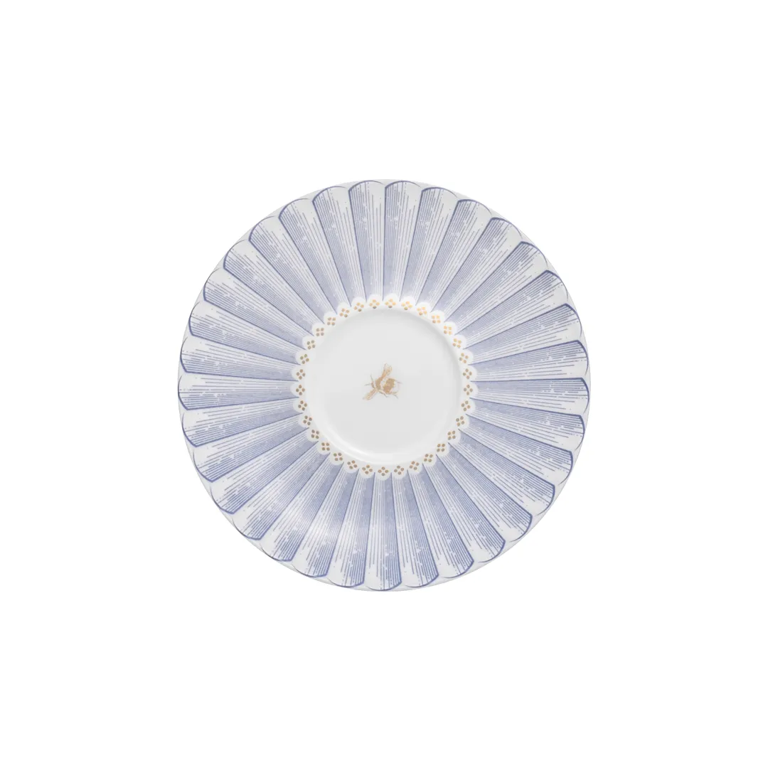Steelite 82131AND0169 Tea For One Saucer, Hive Blue Bone China, Round, 5.75" x 0.75" - 1 Dozen