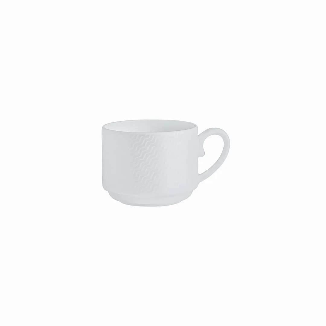 Steelite 82132AND0554 Bone China Stacking Cup, 8 Oz, 4.25" x 3.125" x 2.0", Shimmer Finish - 1 Dozen