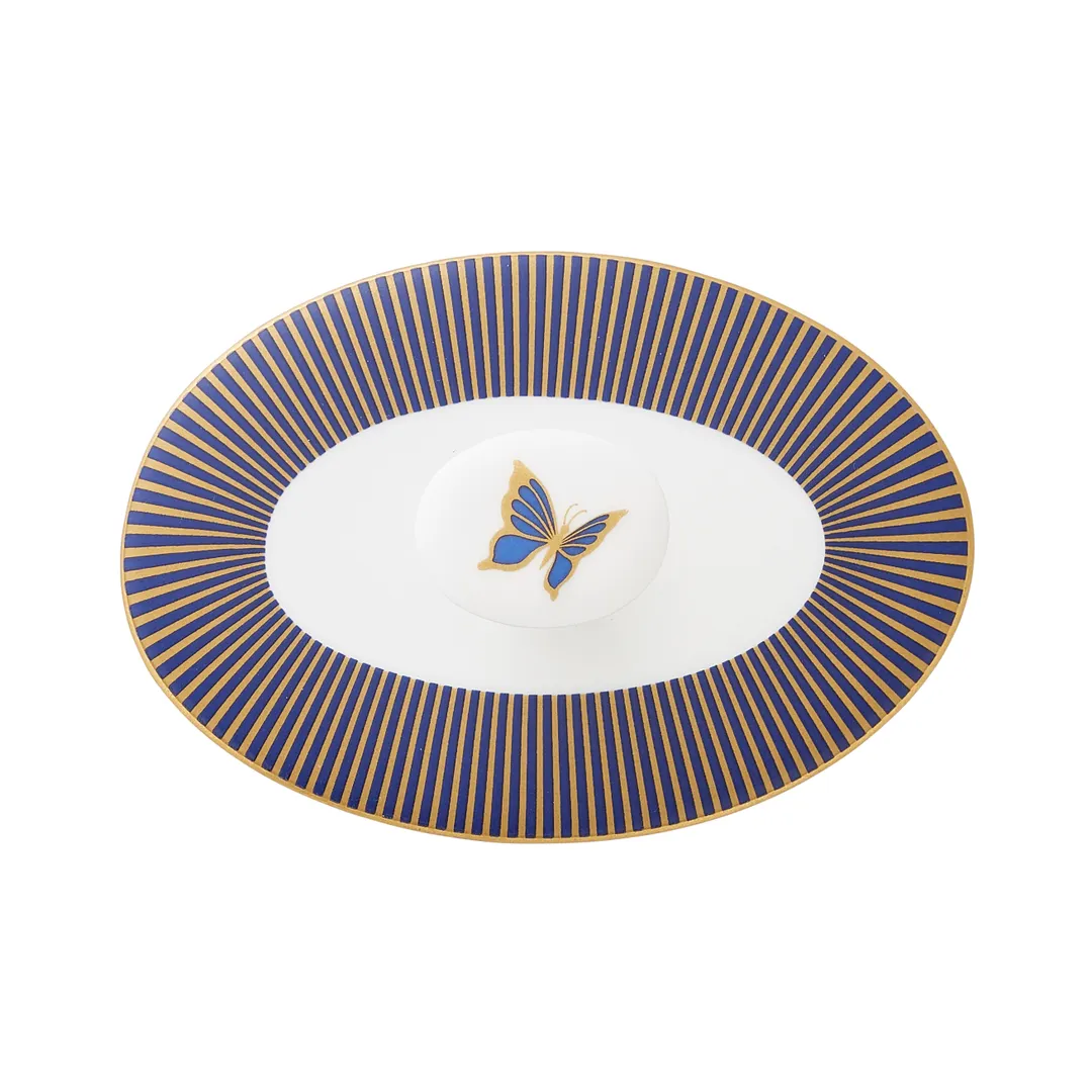 Steelite 82135AND0341 Sugar Lid, Oval Makira Pattern, Bone China, 4.125" x 2.875" x 1.0", - 1 Dozen