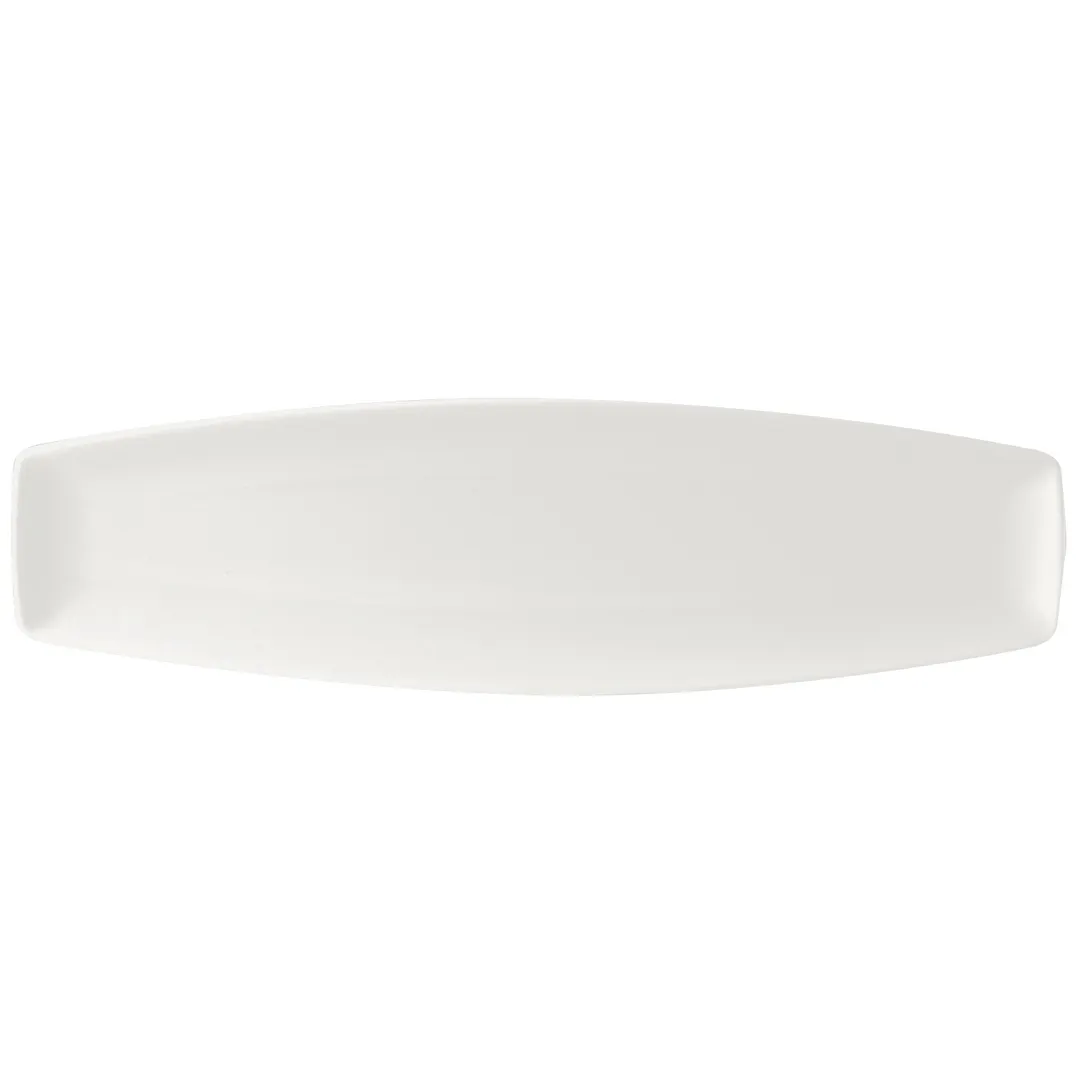 Steelite 9001C085 Rectangular China Platter, 14" x 4", Vitrified, Rim, Oven Safe to 530°F - 1 Dozen