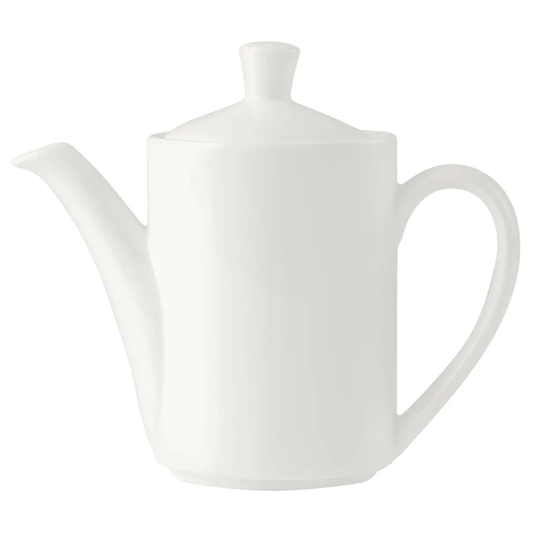 Steelite 9001C663 - Monaco Vogue 21oz Coffee Pot, 8" x 7" Vitrified with Lid, Oven Safe 530°F, 6/Case