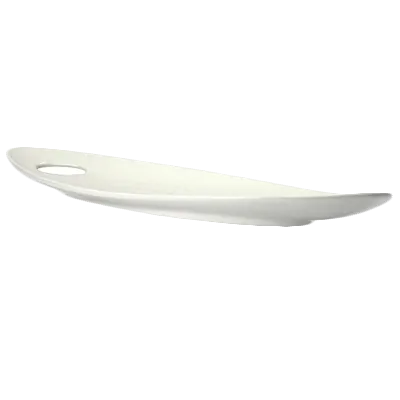 Steelite 9002C640 Oval China Platter, 20.25" x 6.25" x 1.75" Vitrified, Oven Safe to 530°F - 3/Case