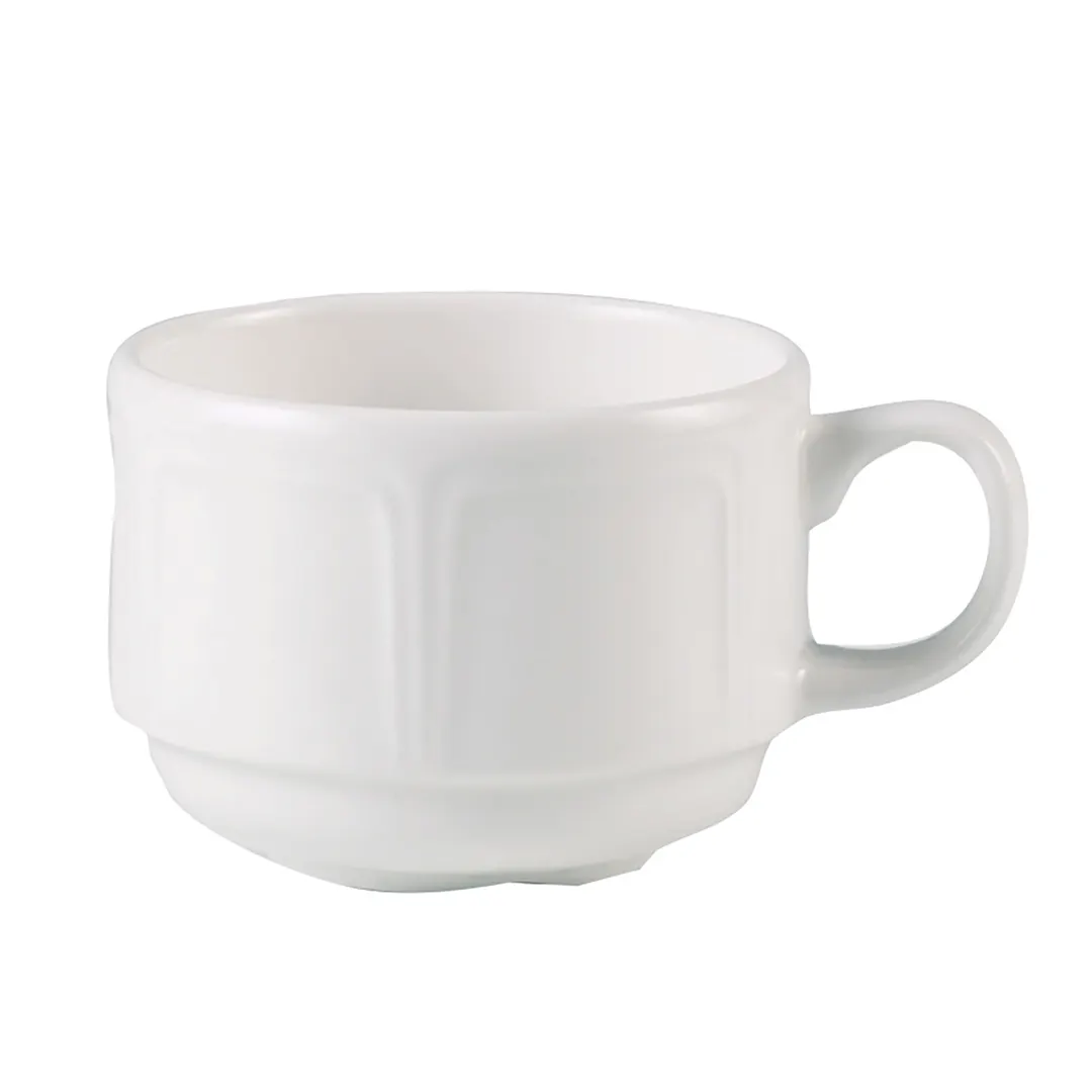 Steelite 9007C027 - Stacking China Cup, 7.5 oz, 4.375"x3.375"x2.375", Vitrified Finish - 36/Case