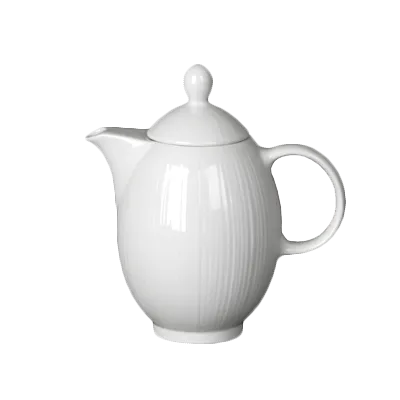 Steelite 9032C728 - 21 Oz Spyro Coffee Pot, 7" X 4.375" X 5.625", Vitrified China Lid - 6/Case