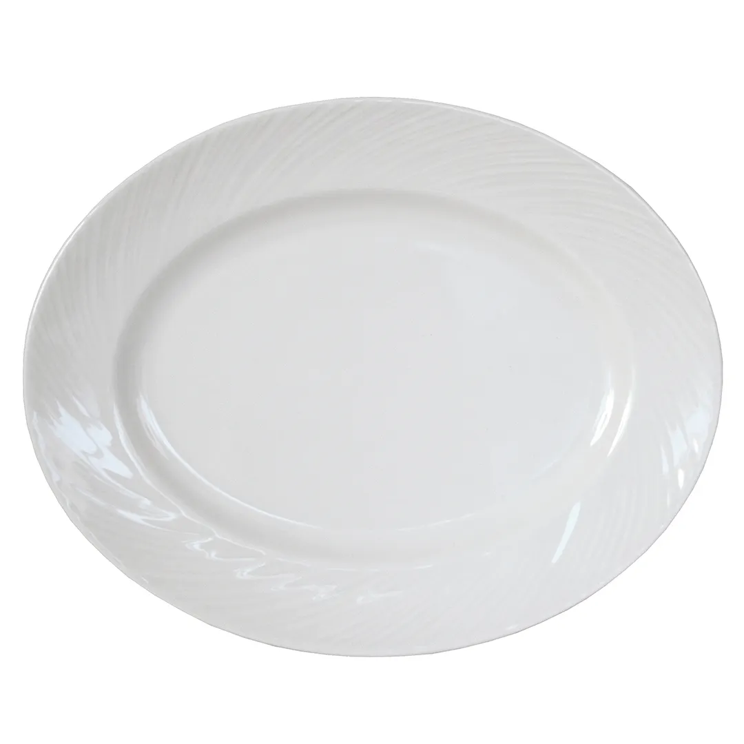 Steelite 9032C998 - Oval China Platter 8.0" x 6.25" Spyro Vitrified Finish Oven Safe 530F - 24/Case