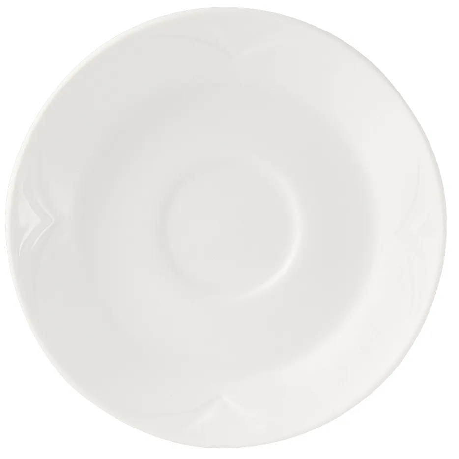 Steelite 9102C418 - Bianco 6.0" x 0.625" China Saucer, Oven Safe 530°F (275°C), Art Deco - 36/Case