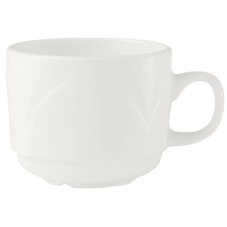 Steelite 9102C431 - 7.5 oz Bianco Stack Cup 4.25"x3.125"x2.75" China Safe to 530°F/275°C - 36/Case
