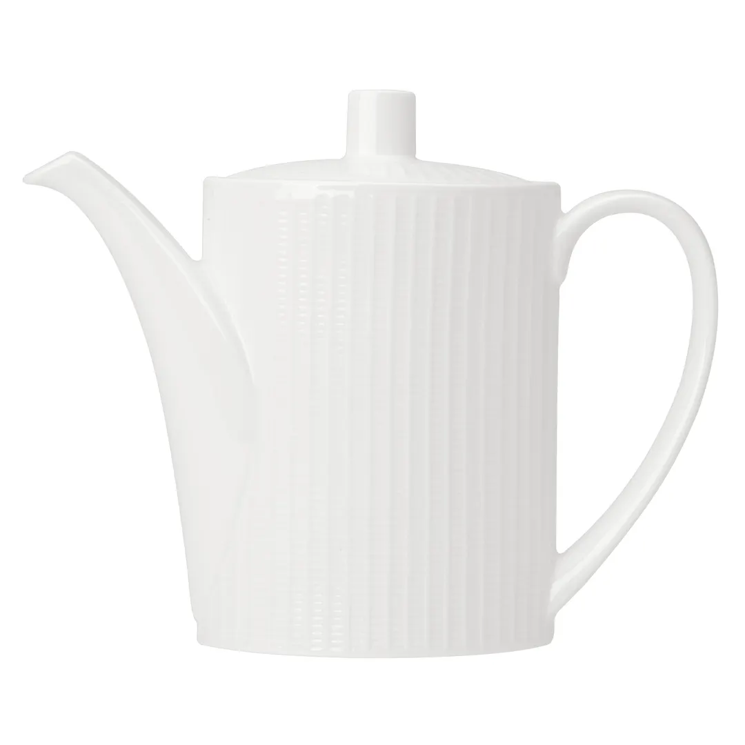 Steelite 9117C1206 - 21 Oz White Ceram. Coffee Pot, 9x3x7 In, 530°F Safe, Lid Included - 6/Case