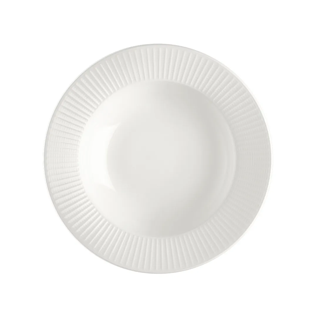 Steelite 9117C1214 - 12 Oz 9.5" Round White Ceramic Bowl Vitrified Oven Safe To 530F - 24/Case