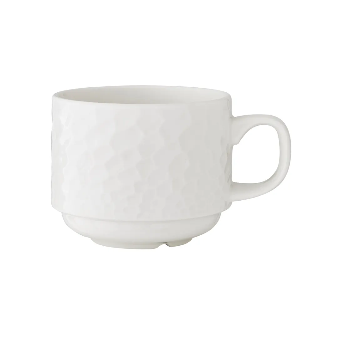 Steelite 9120C1300 - Stackable Cup 7.5 Oz, 4.25" x 2.625" Vitrified Ceramic Morella Finish - 1 Dozen