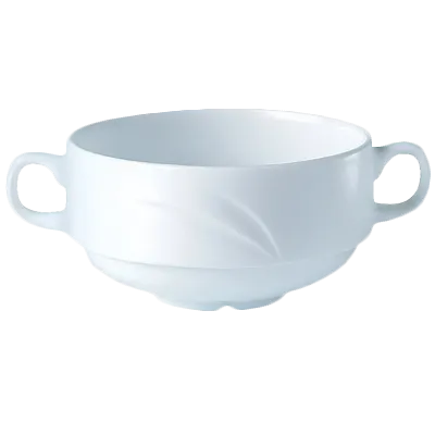 Steelite 9300C511 - Soup Cup, 10 oz (6" x 4.25" x 2.25"), Alvo Vitrified China, 530°F Safe - 36/Case