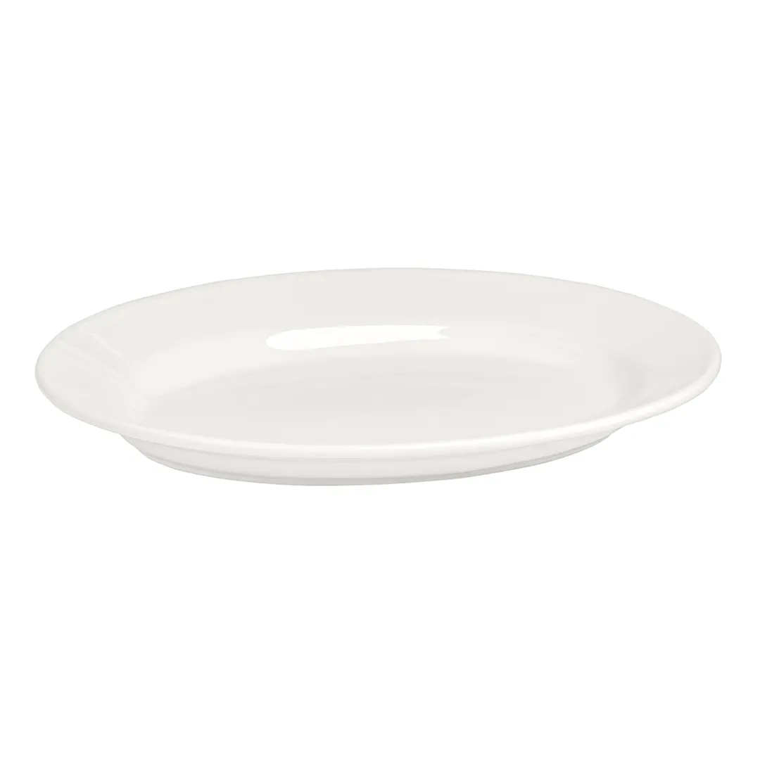 Steelite A100P140 Oval Platter, 10.625" x 7.75" China, Rolled Edge, Oven Safe 400°F - 24/Case