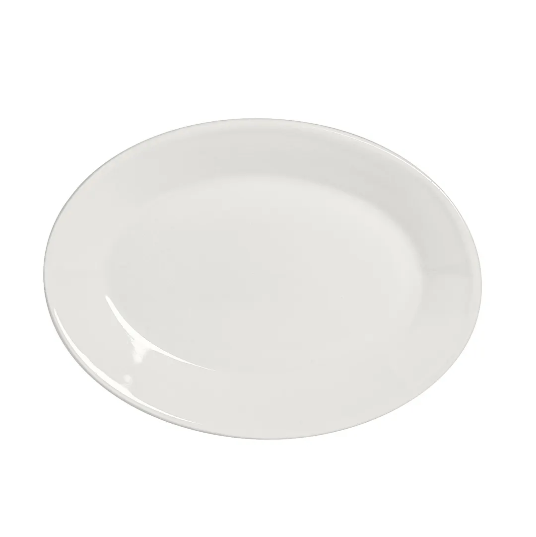 Steelite A100P140 Oval Platter, 10.625" x 7.75" China, Rolled Edge, Oven Safe 400°F - 24/Case