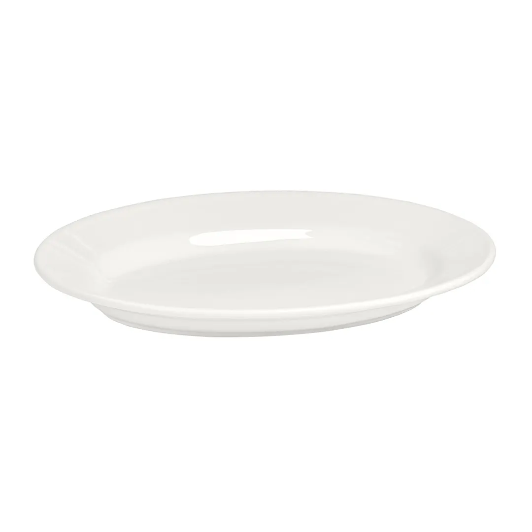 Steelite A100P142 Oval Platter 9" x 12" China Basics Rolled Edge Oven Safe 400°F - 1 Dozen