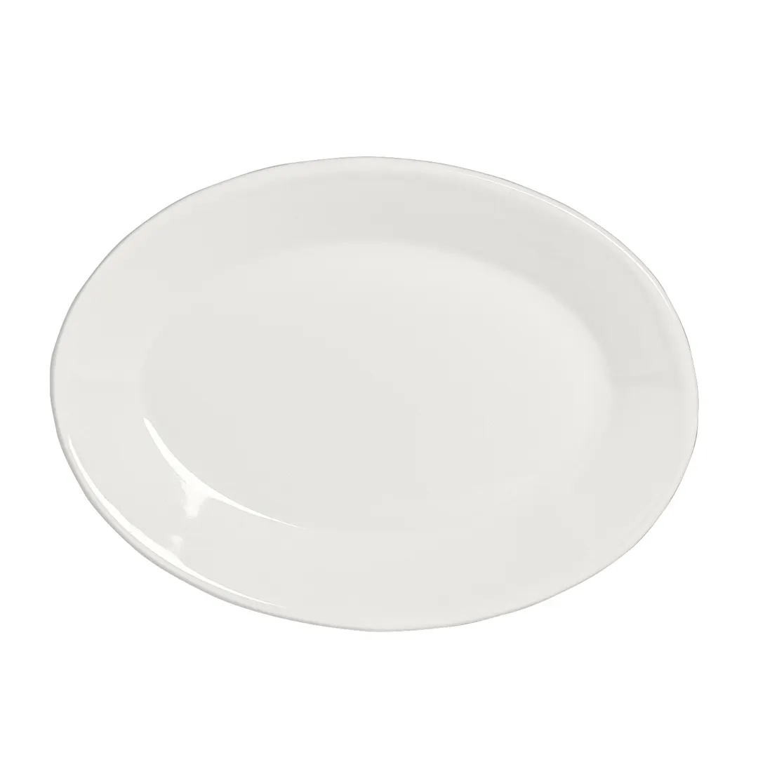 Steelite A100P142 Oval Platter 9" x 12" China Basics Rolled Edge Oven Safe 400°F - 1 Dozen