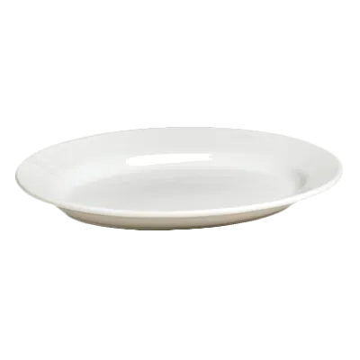 Steelite A100P148 Oval Rolled Edge Platter, 15.5" x 11" China, Oven Safe to 400°F - 1 Dozen
