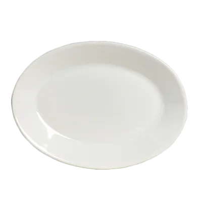 Steelite A100P148 Oval Rolled Edge Platter, 15.5" x 11" China, Oven Safe to 400°F - 1 Dozen