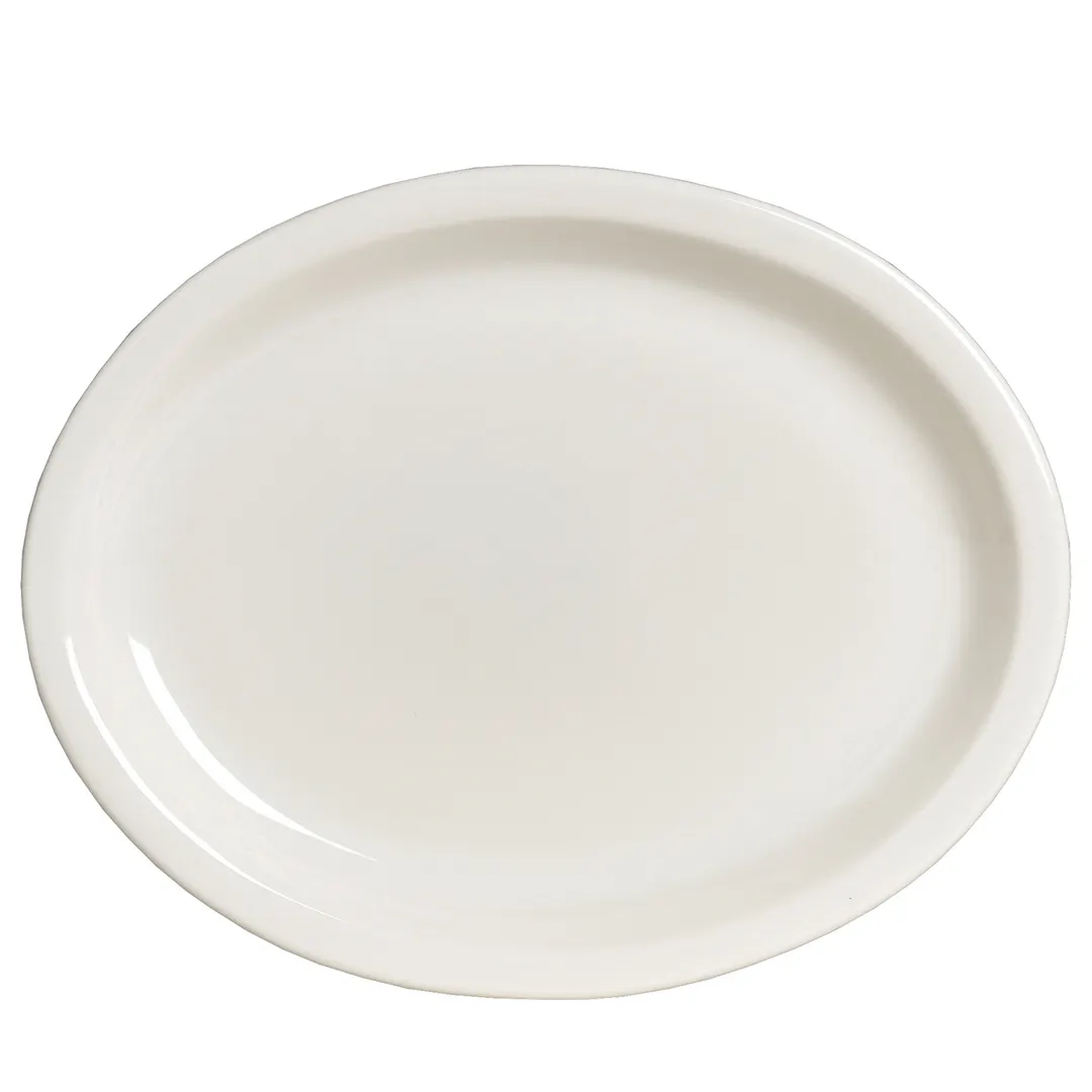Steelite A100P245 Oval Platter, 13.625" x 10.75" Rim, China, Oven Safe to 400°F - 1 Dozen