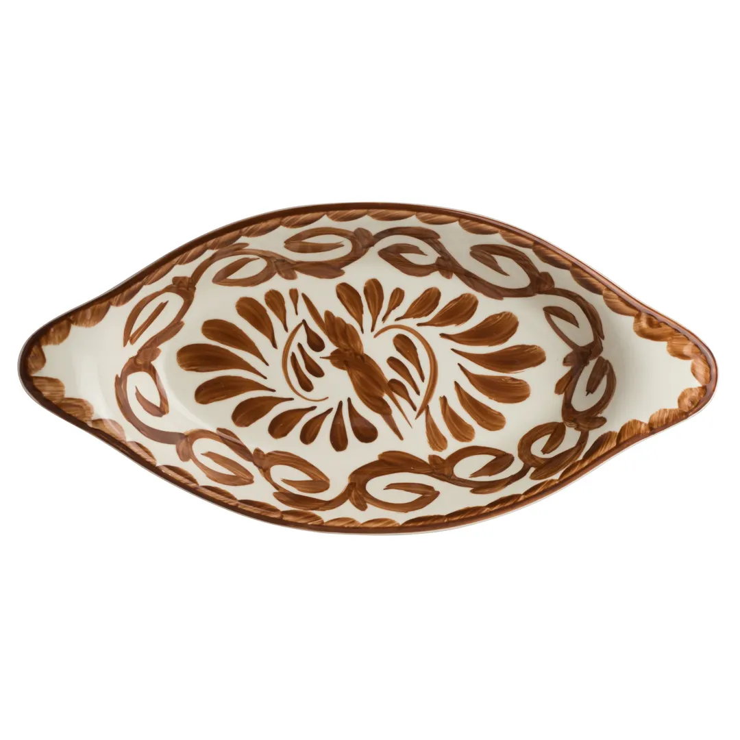 Steelite A122P152 - Oval Rarebit Dish, 10" Brown Vitrified China, 12 Oz, Puebla Style - 1 Dozen
