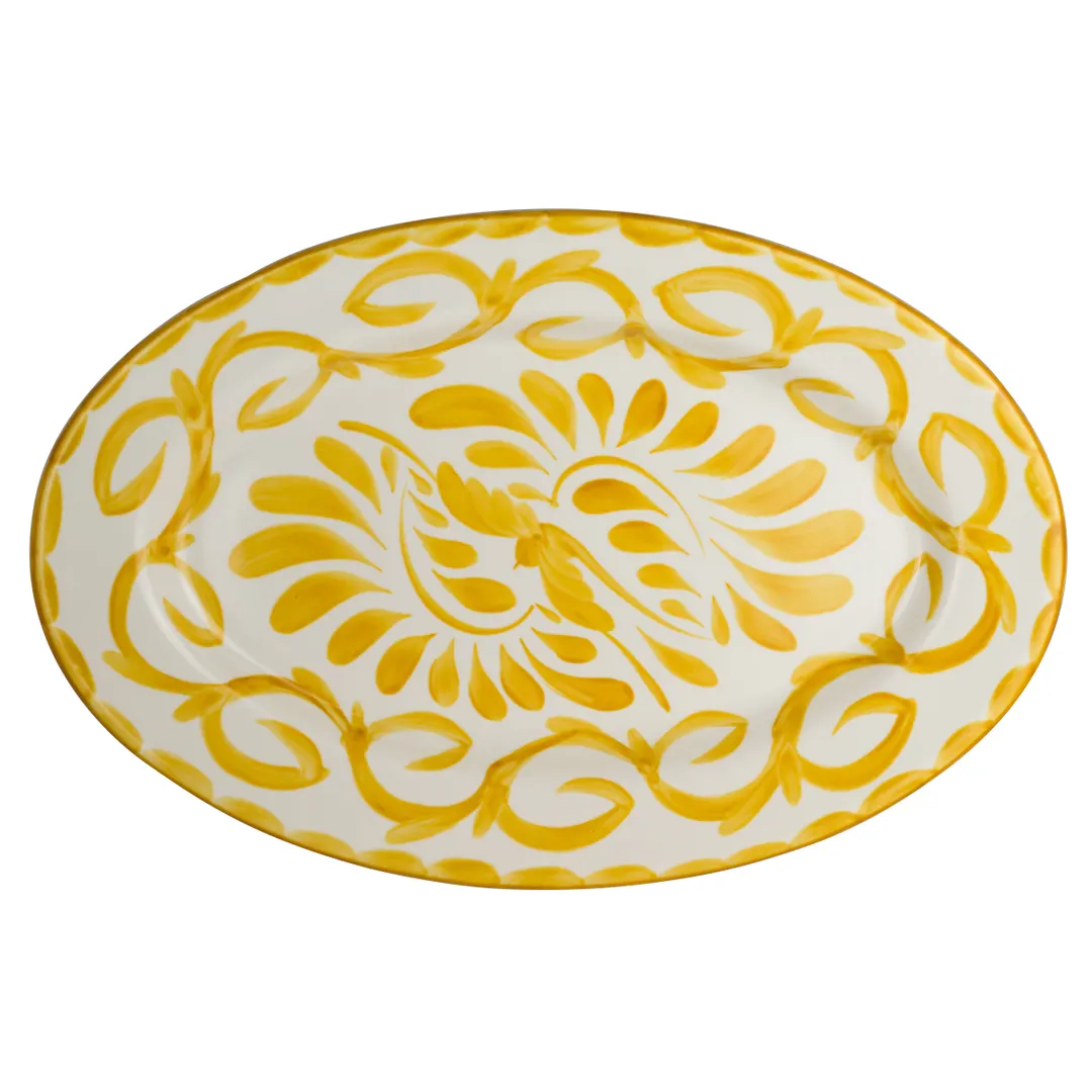 Steelite A123P145 - Oval Vitrified China Platter, 13.75" x 9.125", Sand Finish, Rolled Edge, 1 Dozen
