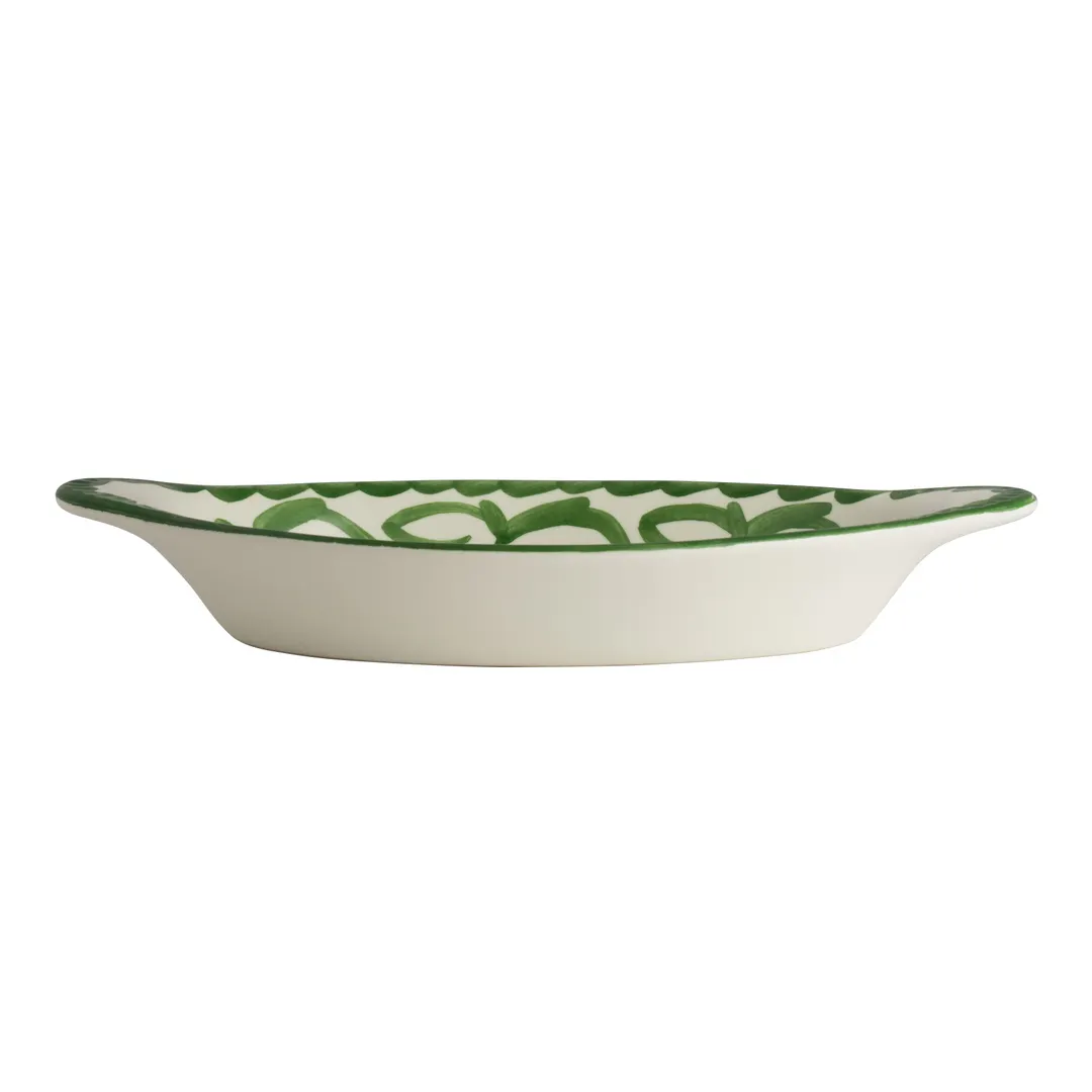 Steelite A124P152 - Oval Rarebit, 10" Diameter, 12 oz, Vitrified China, Puebla Palm Anfora - 1 Dozen