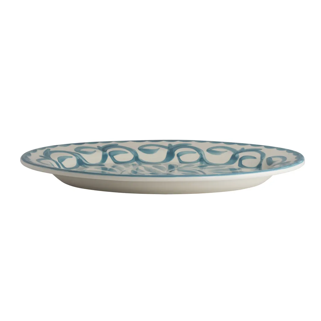 Steelite A125P140 - Oval Vitrified China Platter, Lagoon, Rolled Edge, 10.625" x 7.75" - 1 Dozen