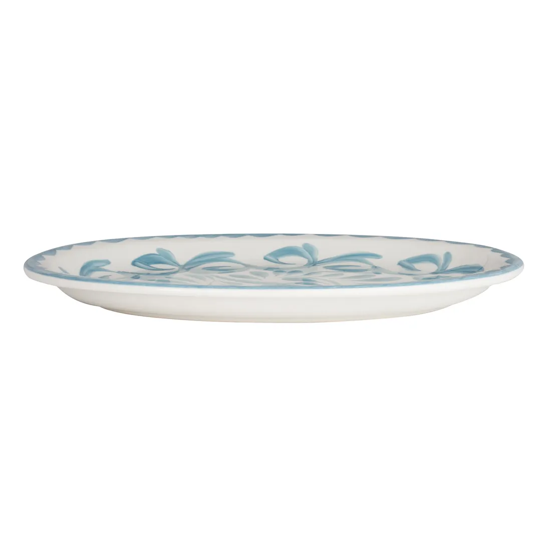 Steelite A125P245 - Oval Narrow Rim China Platter, 13.625" x 10.75" Lagoon Vitrified China - 1 Dozen