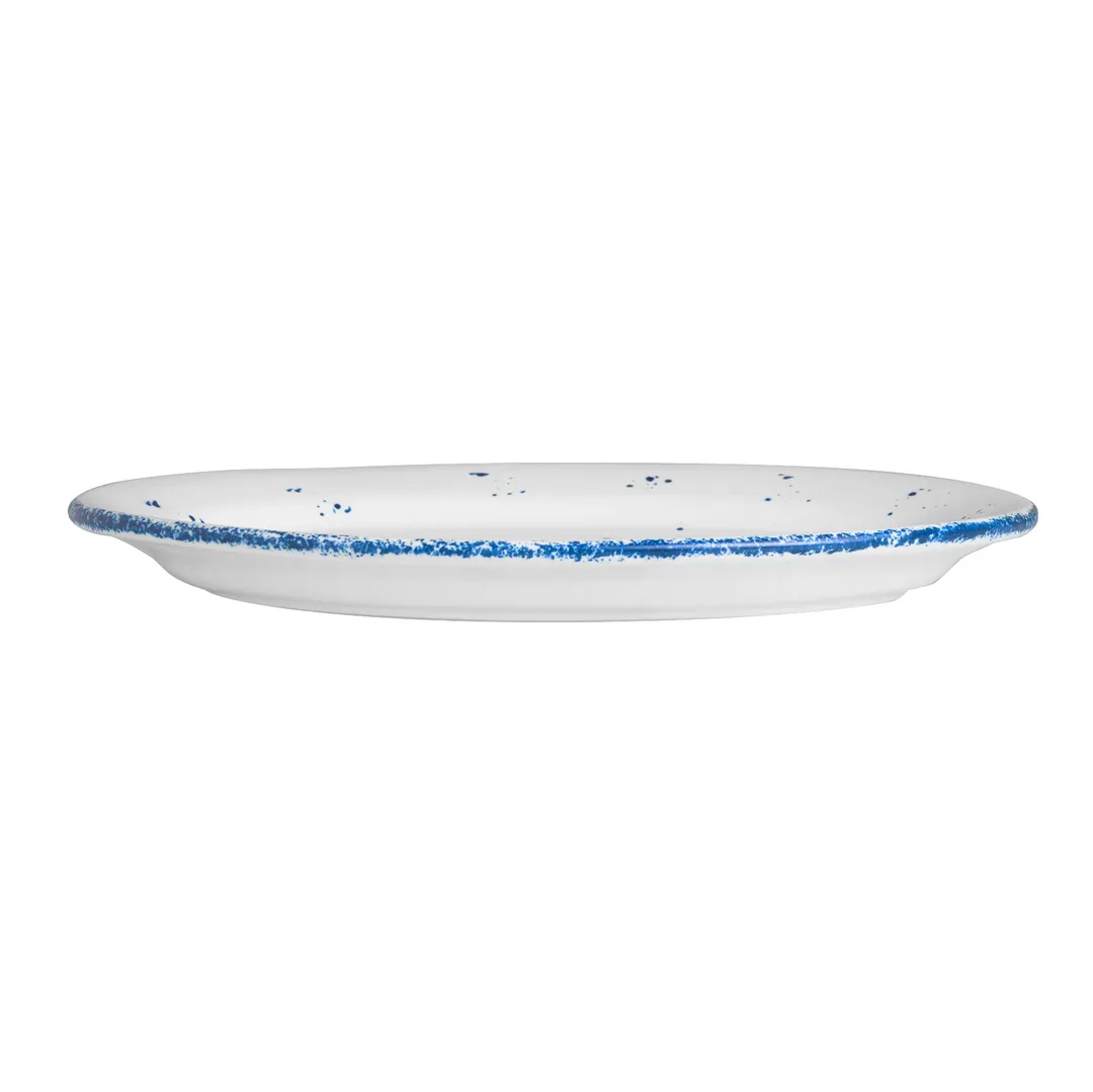 Steelite A330P137 - Oval China Platter 13-1/2" x 10", Matte White, Vitrified, Rolled Edge - 1 Dozen