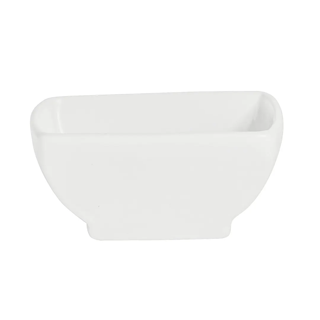 Steelite A900P043 - 6 Oz Rectangular Salsa Bowl, 4-1/4" x 3" x 2-1/8", China Sedona White, 1 Dozen