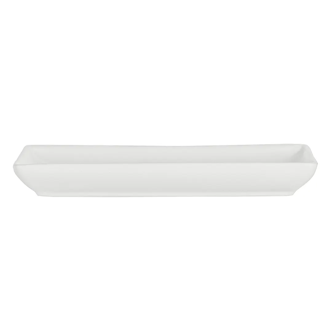 Steelite A900P184 - 10" x 6" Rectangular China Platter, Anfora Sedona Matte White - 1 Dozen