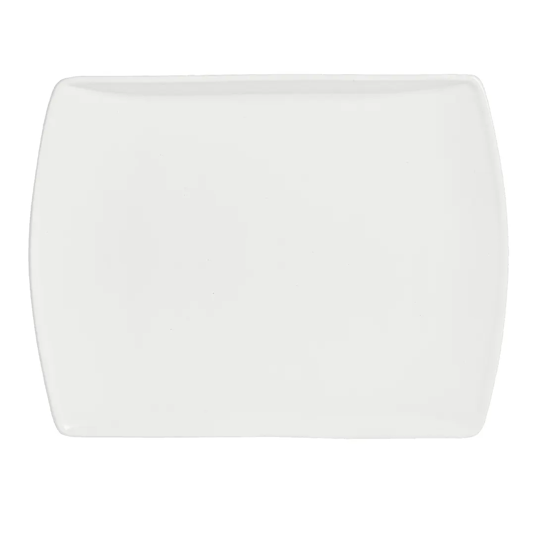 Steelite A900P251 Side Platter, 8" x 6" Rectangular Fully Vitrified China, Sedona White - 1 Dozen