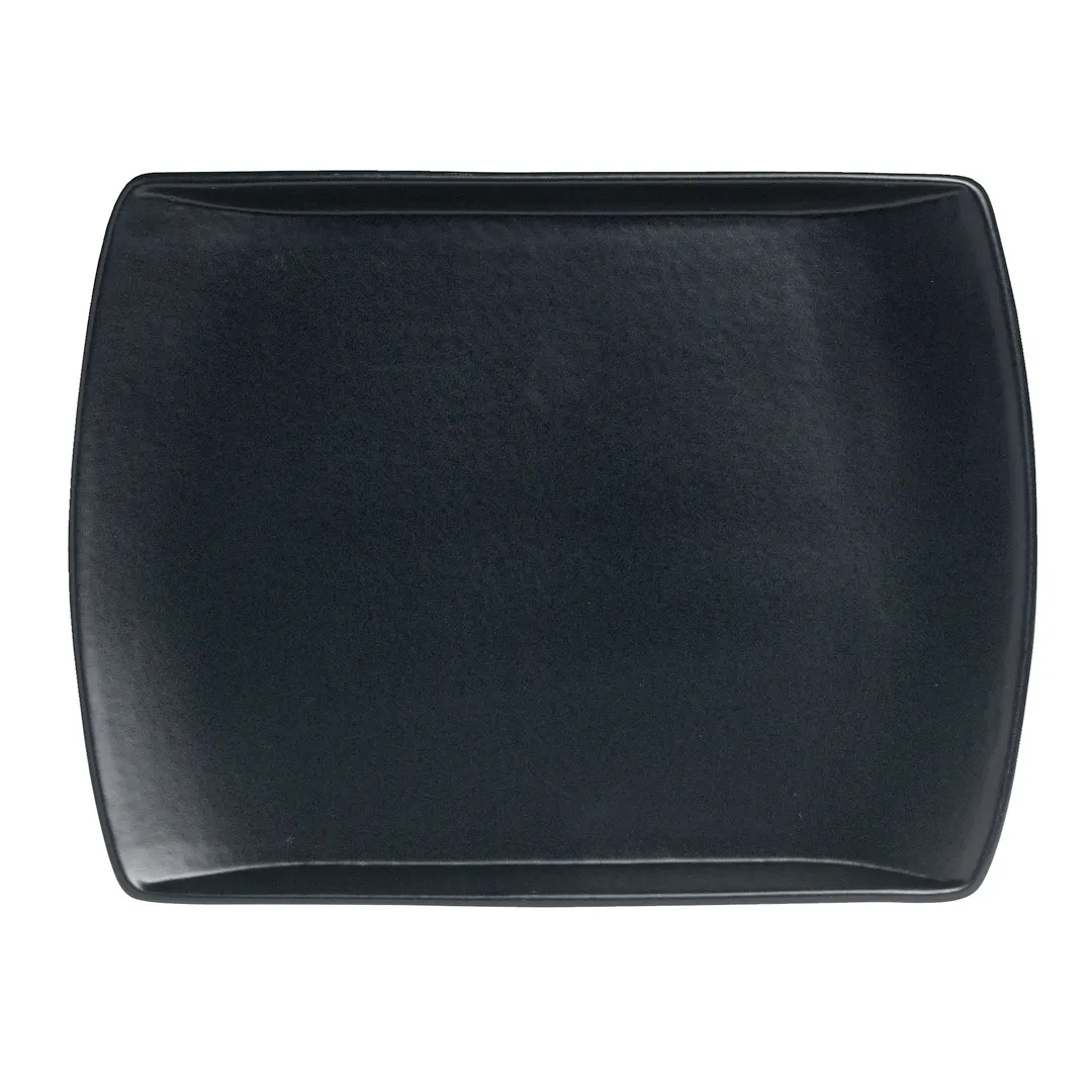 Steelite A901P027 Platter, 9-3/4" x 7" Rectangular Vitrified China, Anfora, Sedona Black - 1 Dozen