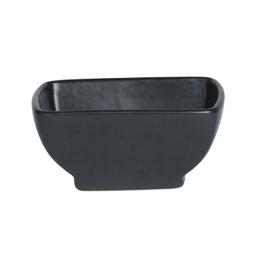 Steelite A901P043 - Sedona Black Rectangular Salsa Bowl 6 Oz 4-1/4" x 3" x 2-1/8" China - 1 Dozen