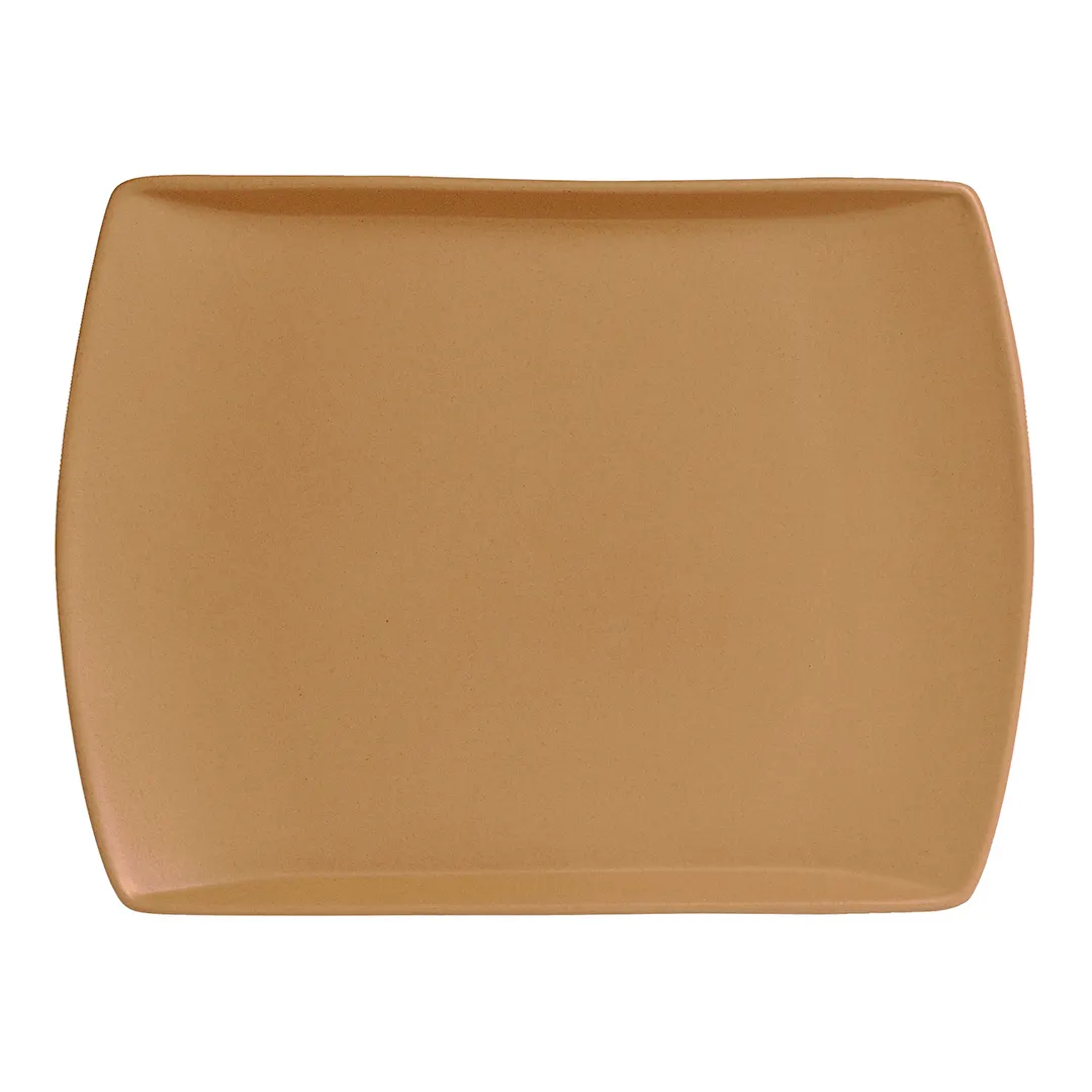 Steelite A902P027 - Anfora Sedona Toffee Rectangular Platter, 9-3/4" x 7", Vitrified China - 1 Dozen