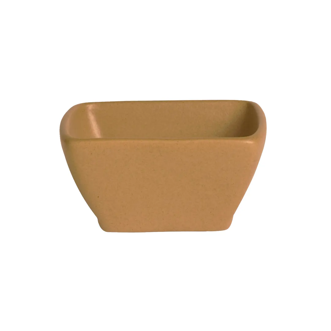Steelite A902P042 - Rectangular 4 oz Fruit Bowl, 3-3/8" x 2-5/8" x 1-7/8", China Toffee - 1 Dozen