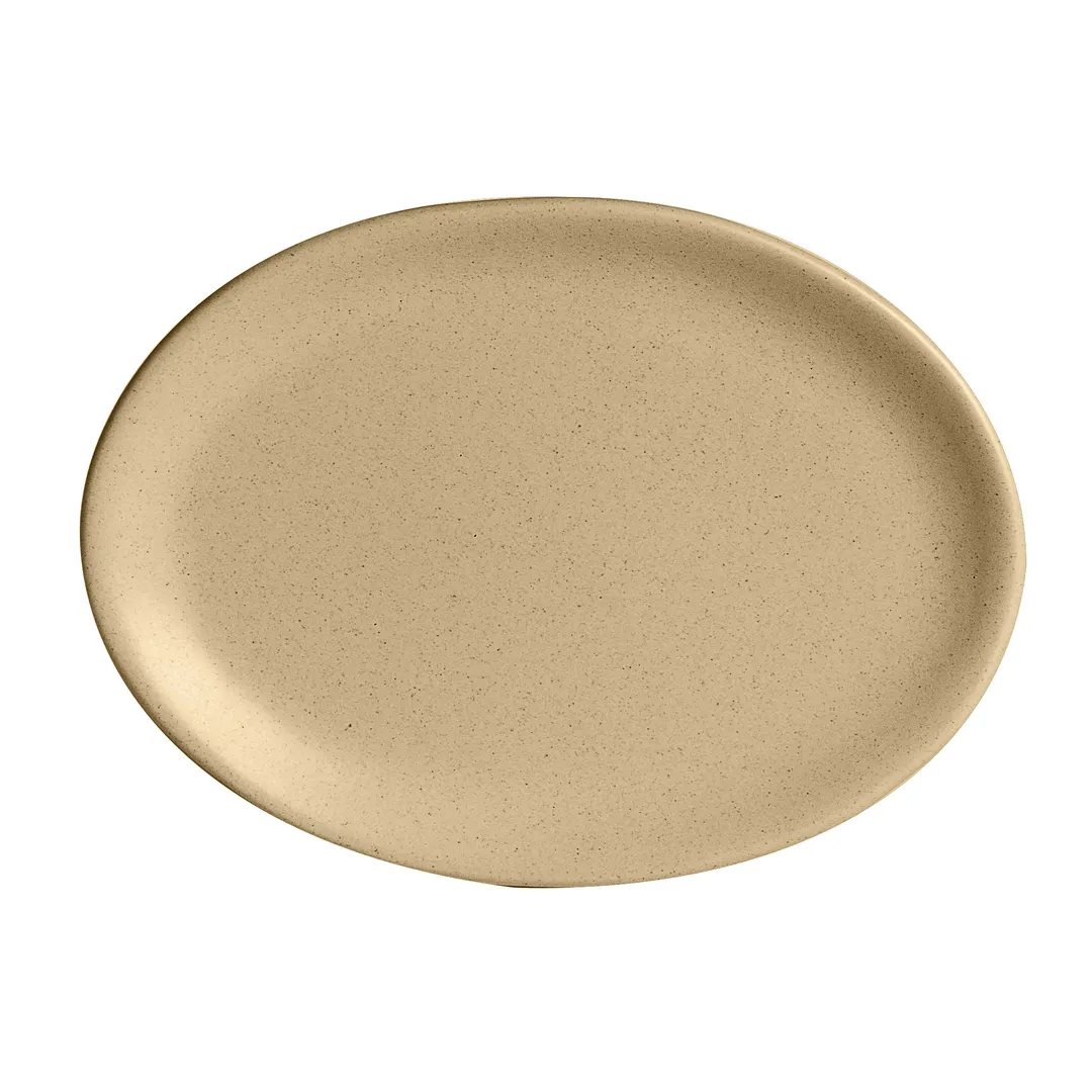 Steelite A921P129 - Oval China Platter 8" x 6", Fully Vitrified, Anfora Chena Sand Finish - 1 Dozen